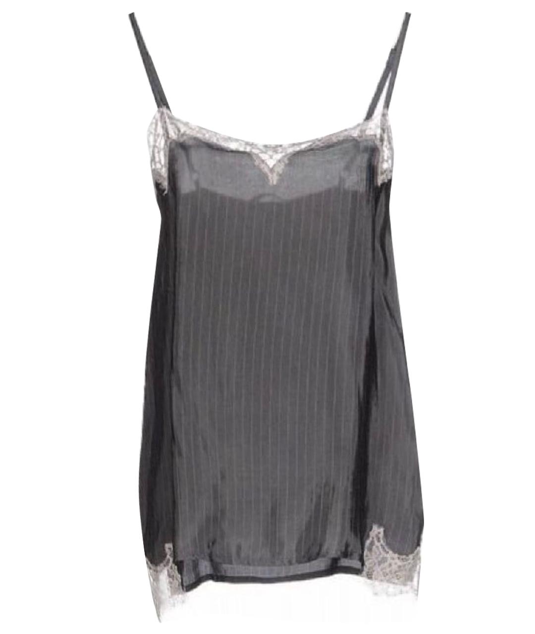 TWIN-SET Антрацитовая вискозная майка, фото 1