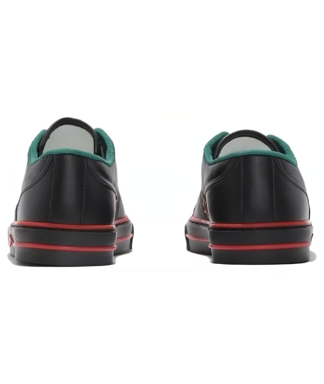 GUCCI Черные кожаные низкие кроссовки / кеды, фото 5
