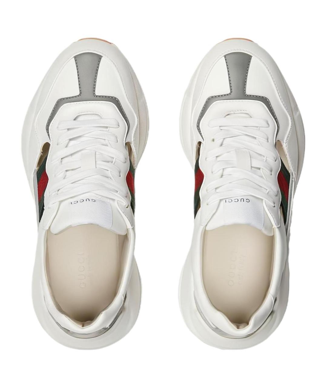 GUCCI Белые кожаные кроссовки, фото 3