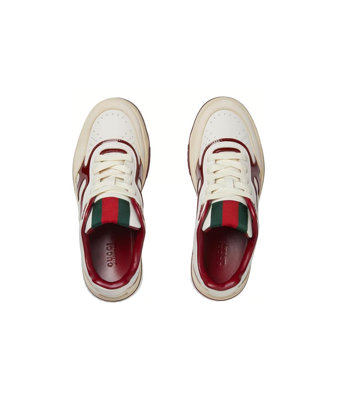 GUCCI Белые кожаные кроссовки, фото 3