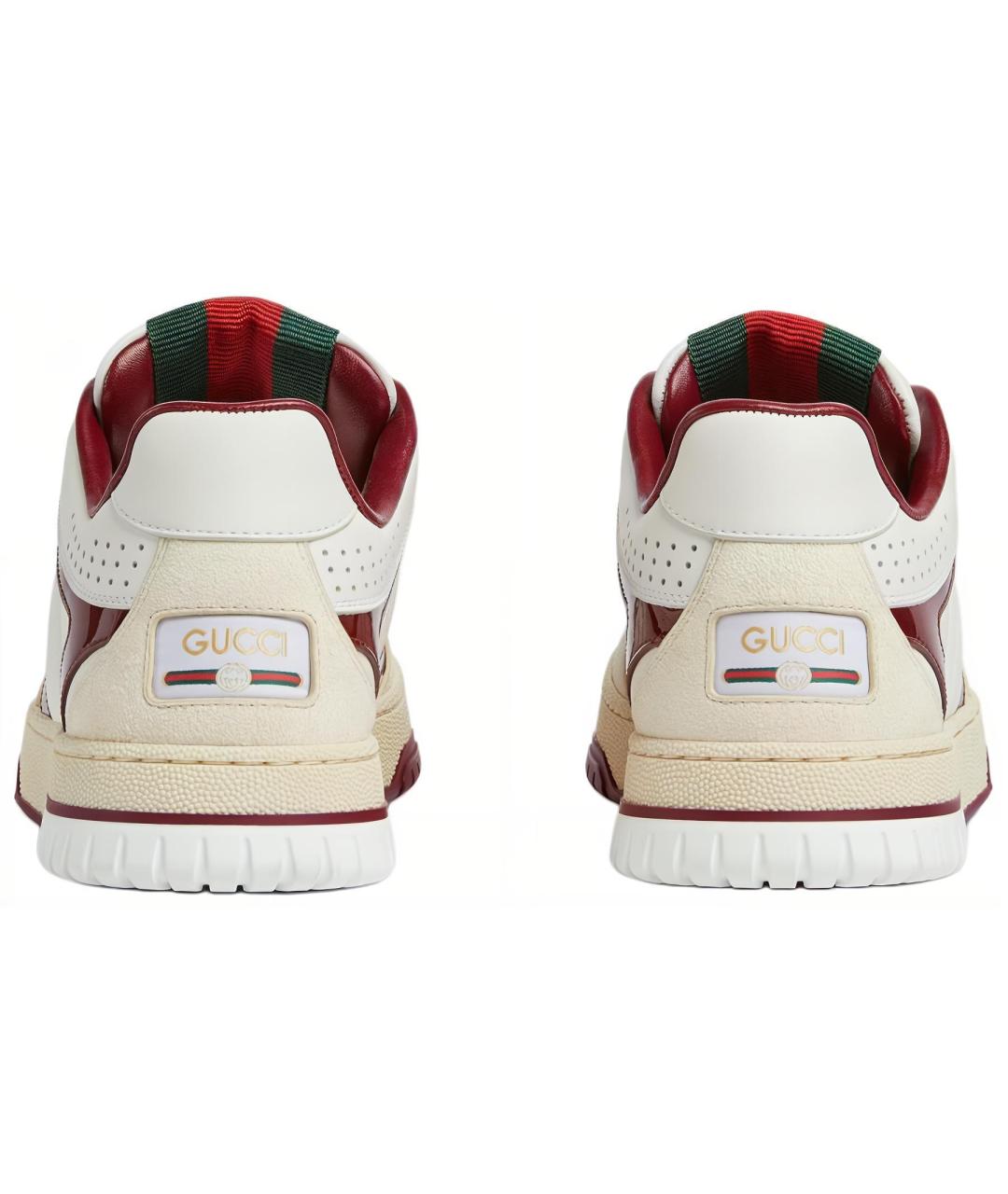 GUCCI Белые кожаные кроссовки, фото 4