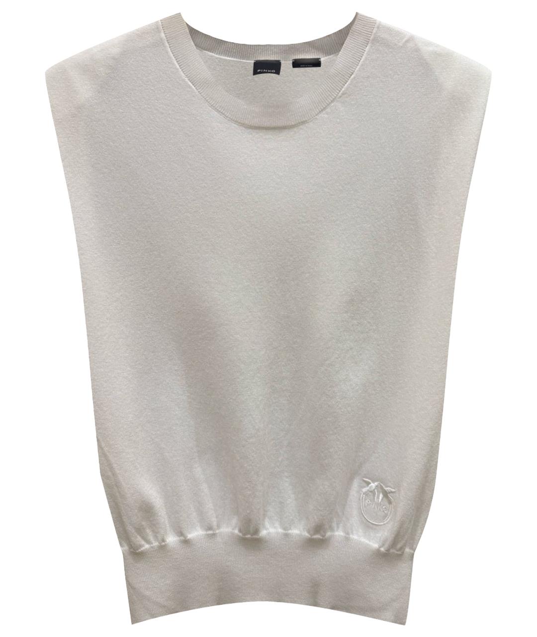 PINKO Белая вискозная майка, фото 1