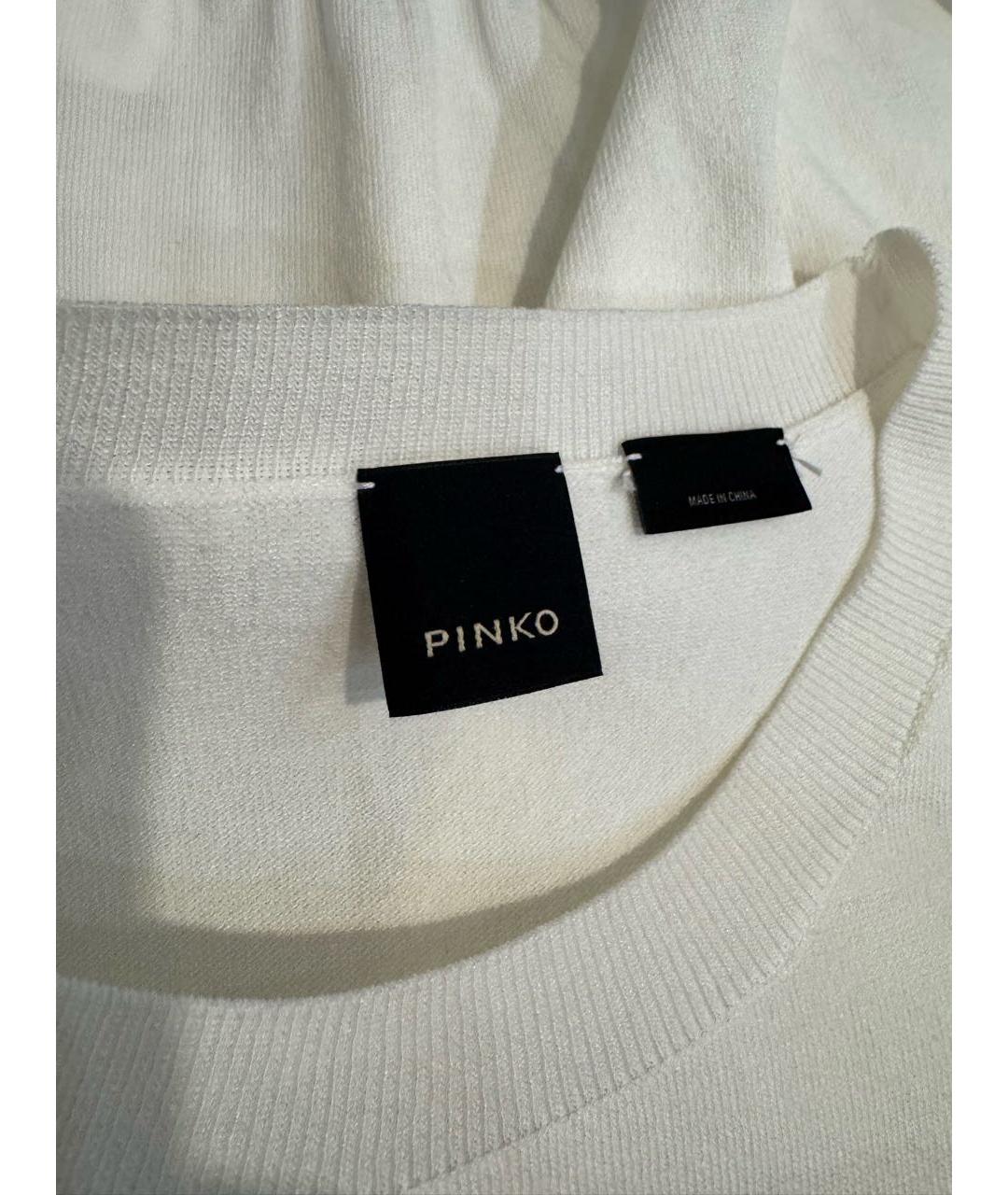 PINKO Белая вискозная майка, фото 3