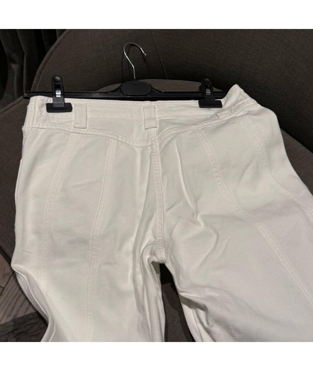 ALBERTA FERRETTI Белые хлопковые прямые джинсы, фото 2