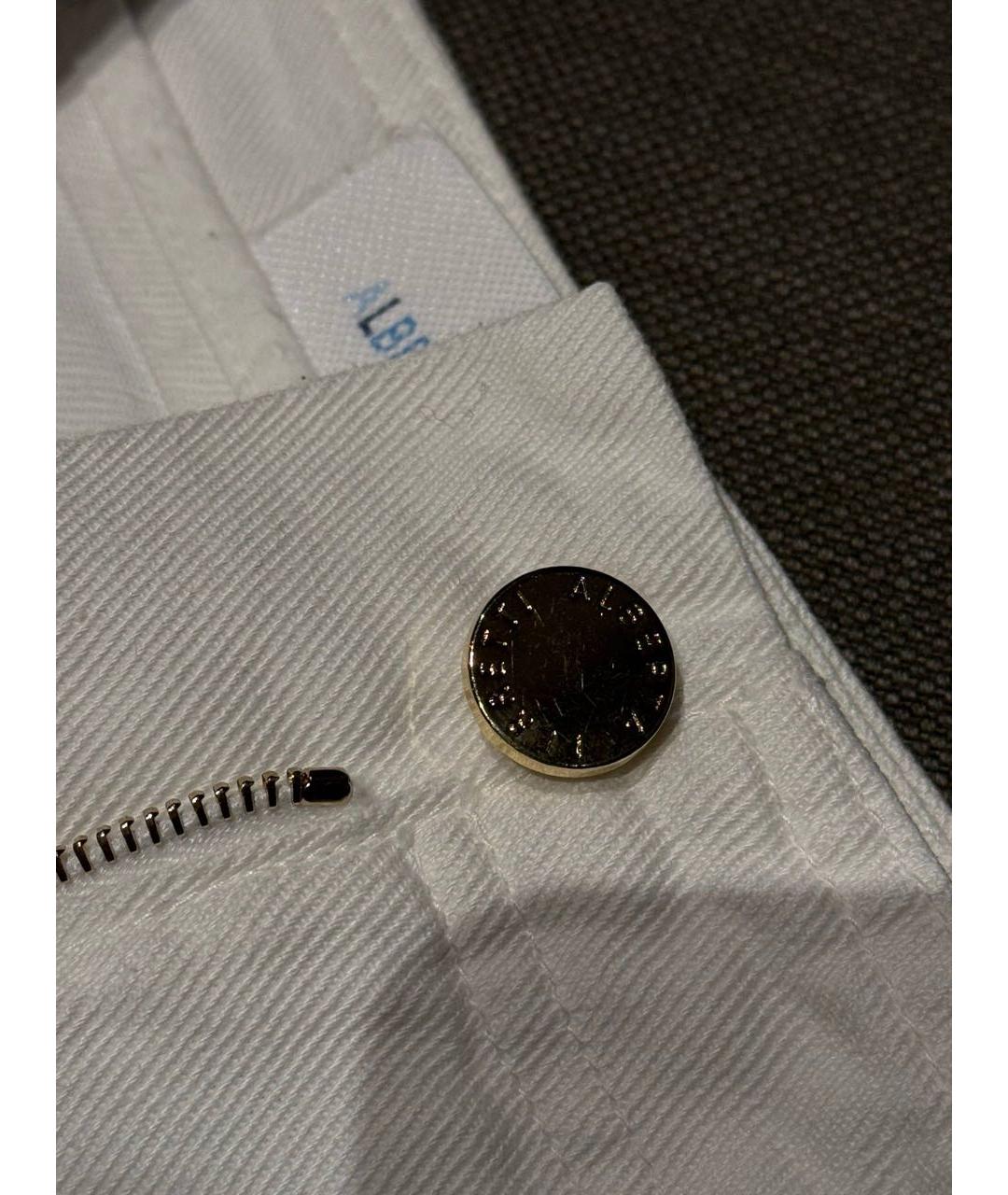 ALBERTA FERRETTI Белые хлопковые прямые джинсы, фото 4