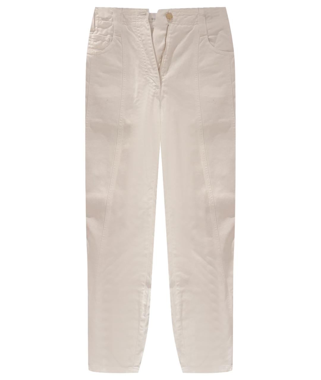 ALBERTA FERRETTI Белые хлопковые прямые джинсы, фото 1