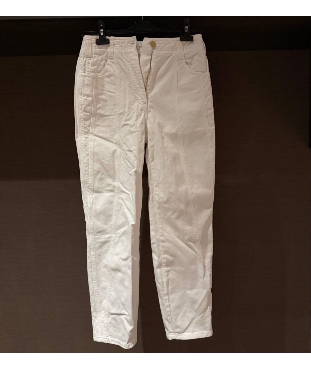 ALBERTA FERRETTI Белые хлопковые прямые джинсы, фото 8
