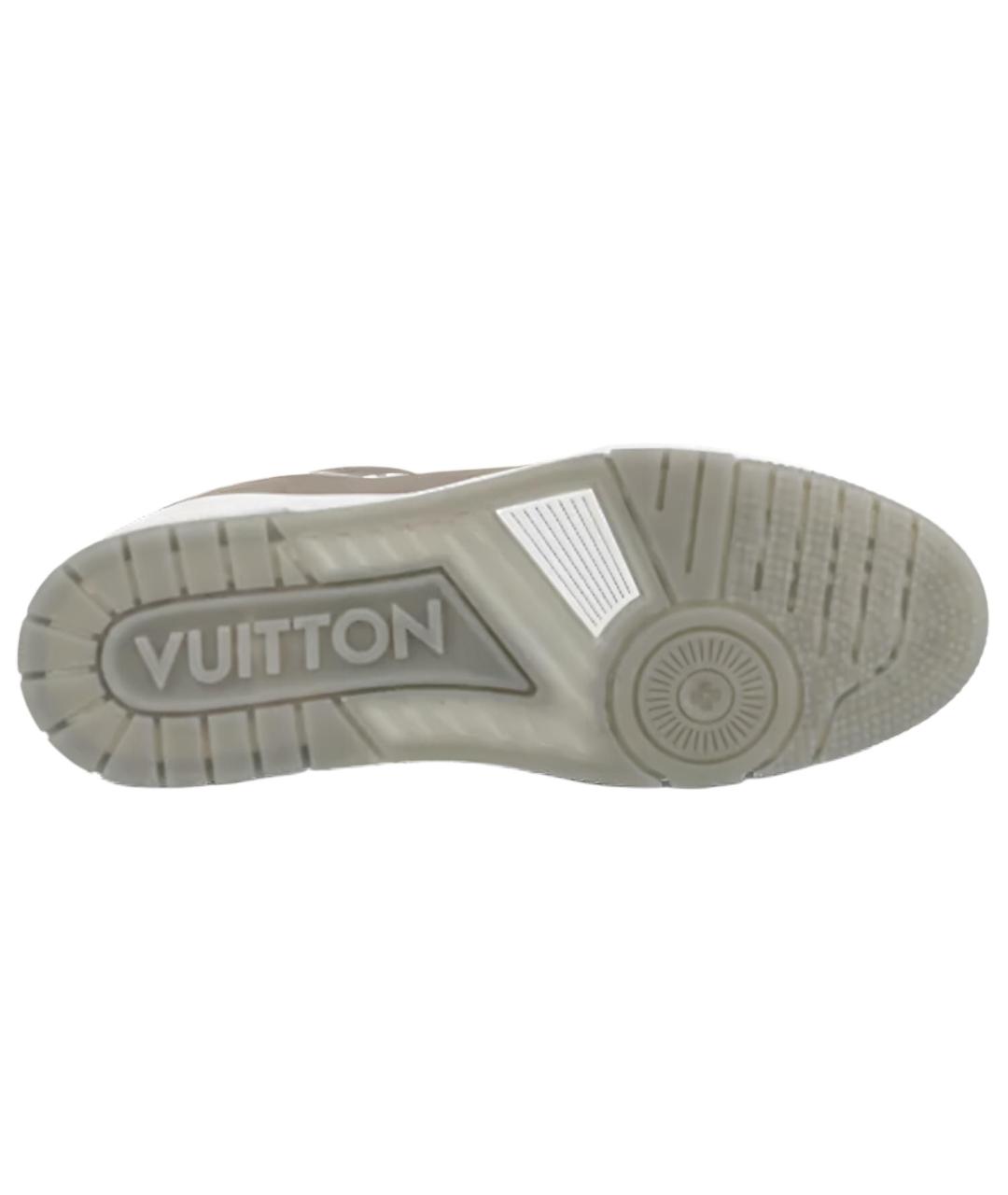 LOUIS VUITTON Серые кожаные низкие кроссовки / кеды, фото 5