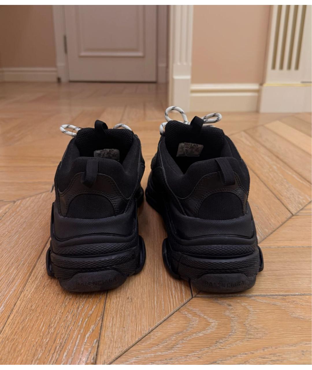 BALENCIAGA Черные текстильные низкие кроссовки / кеды, фото 4