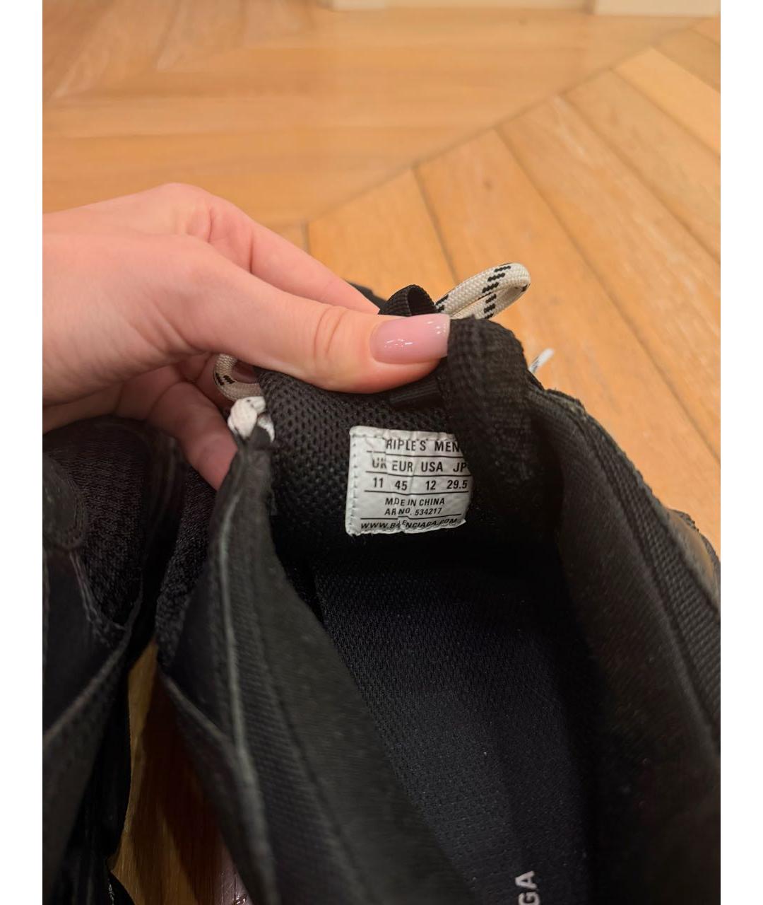 BALENCIAGA Черные текстильные низкие кроссовки / кеды, фото 5