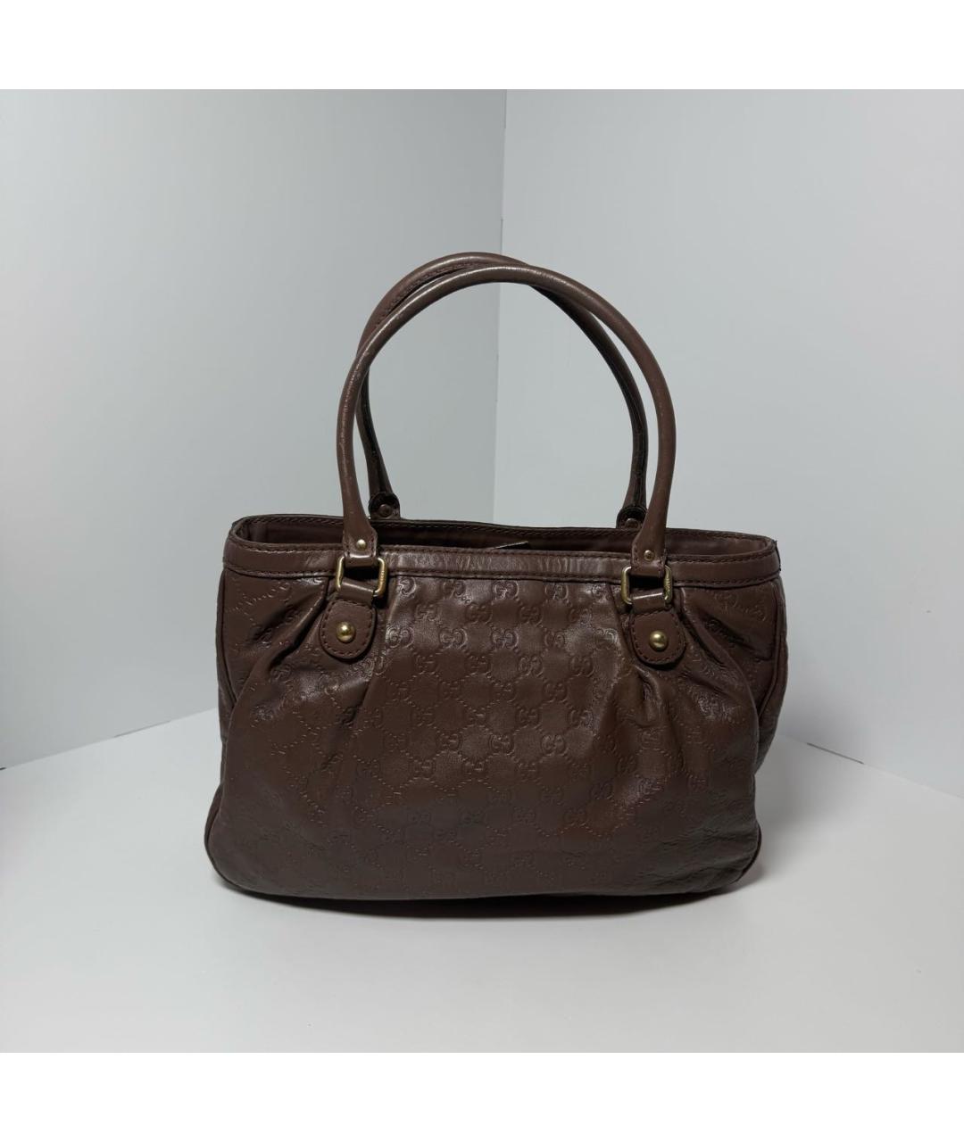 GUCCI Коричневая кожаная сумка тоут, фото 2