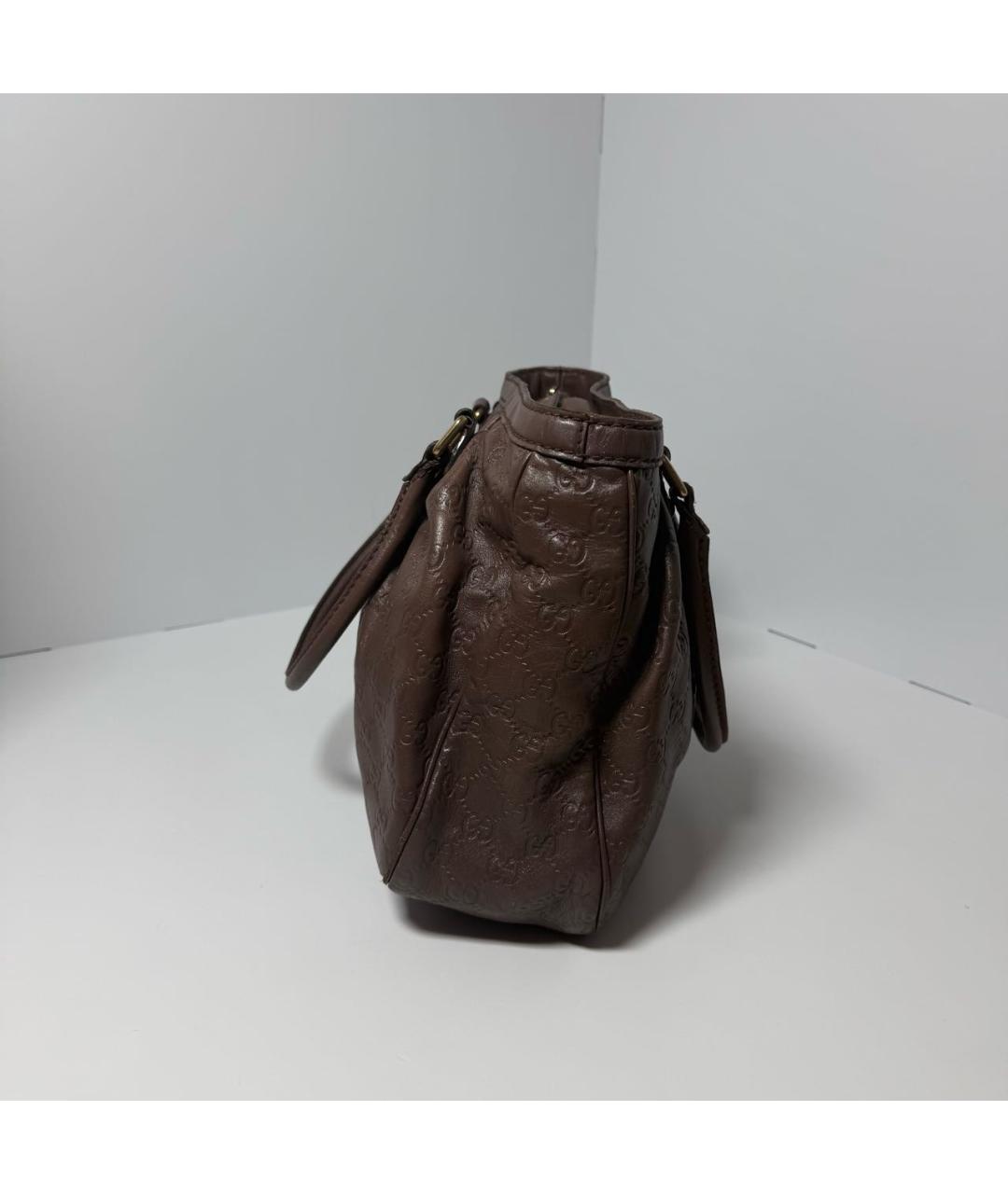 GUCCI Коричневая кожаная сумка тоут, фото 4