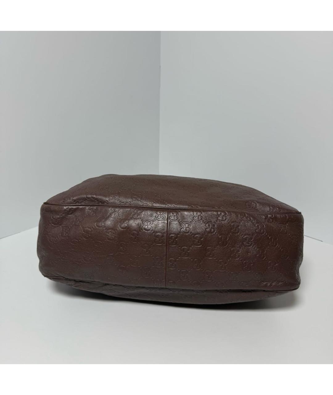 GUCCI Коричневая кожаная сумка тоут, фото 5