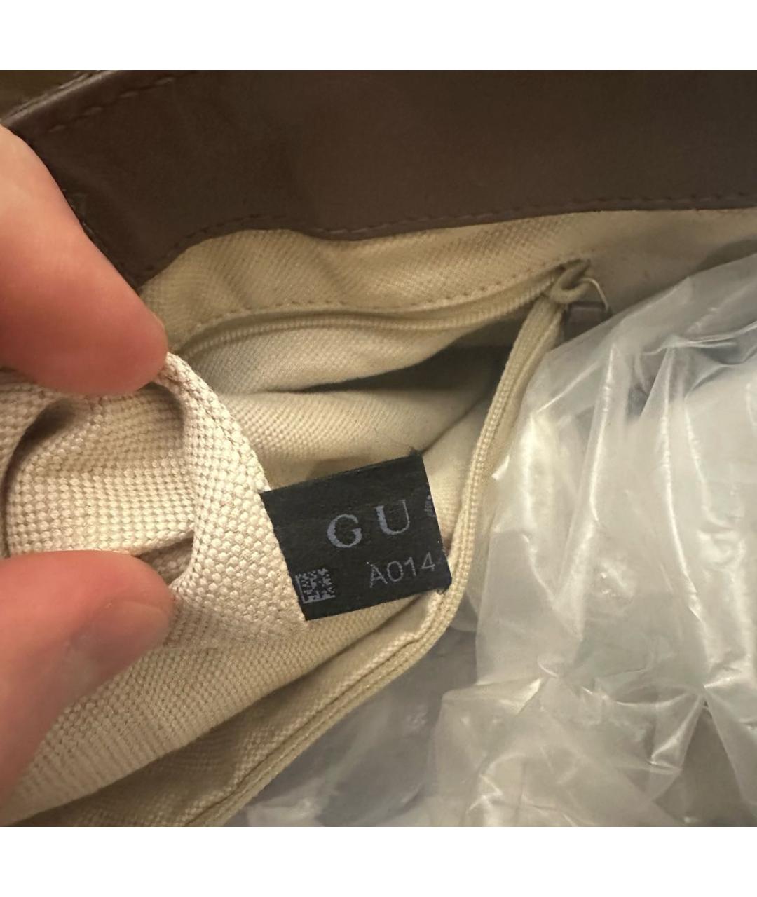 GUCCI Коричневая кожаная сумка тоут, фото 8