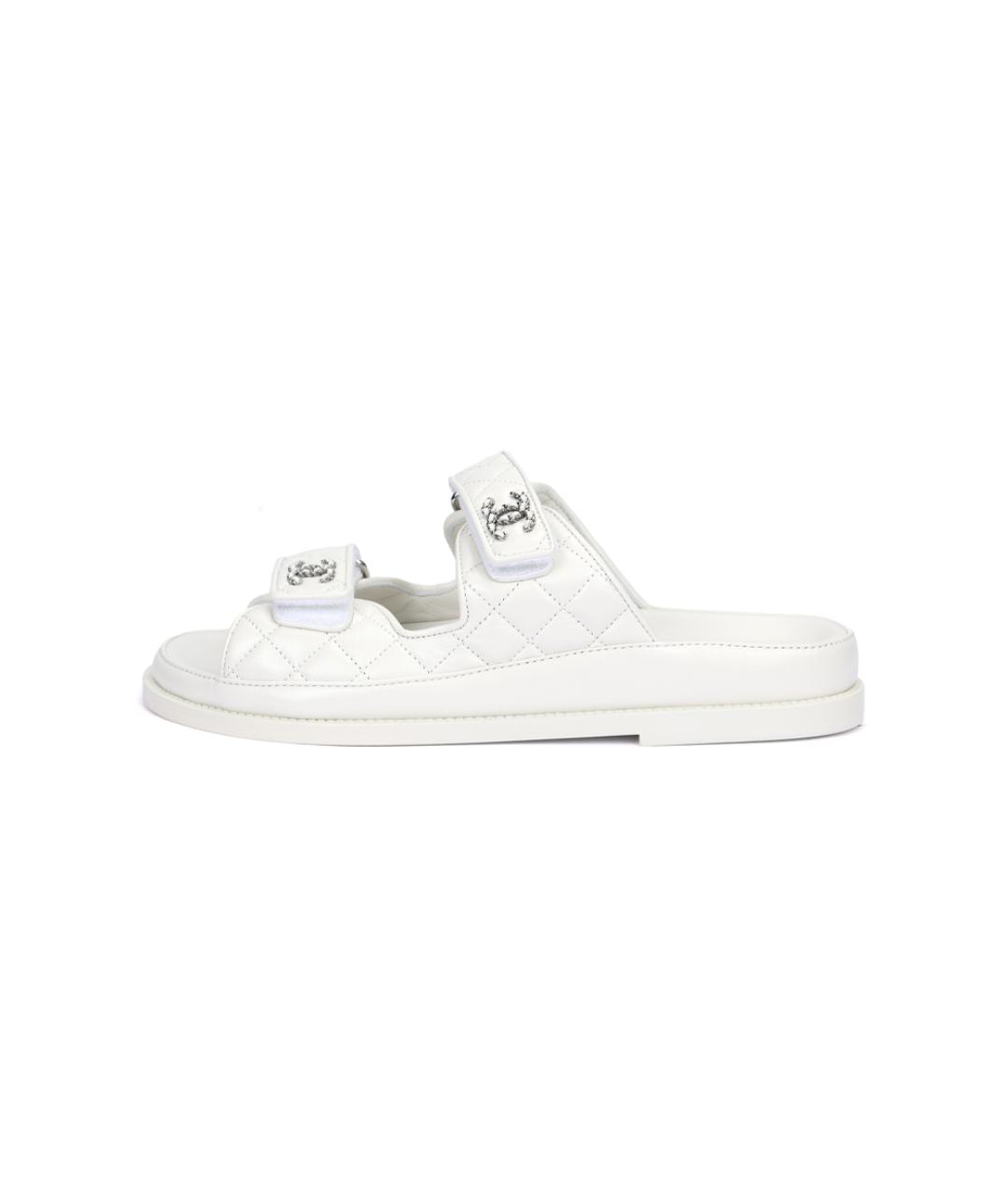 CHANEL Белые кожаные сандалии, фото 2