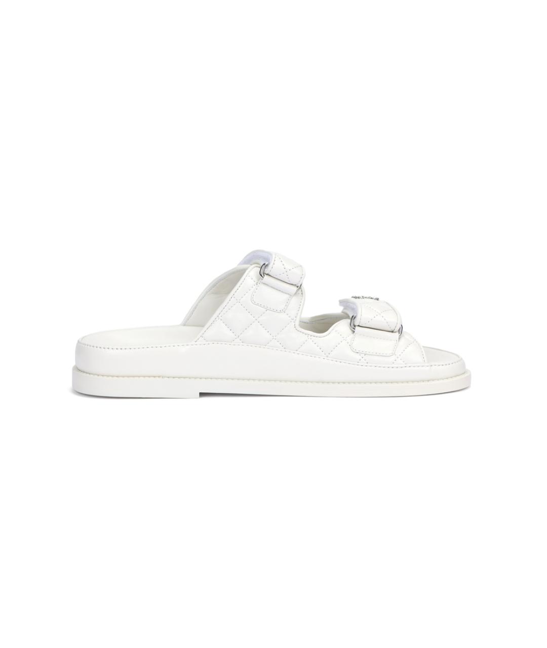 CHANEL Белые кожаные сандалии, фото 1