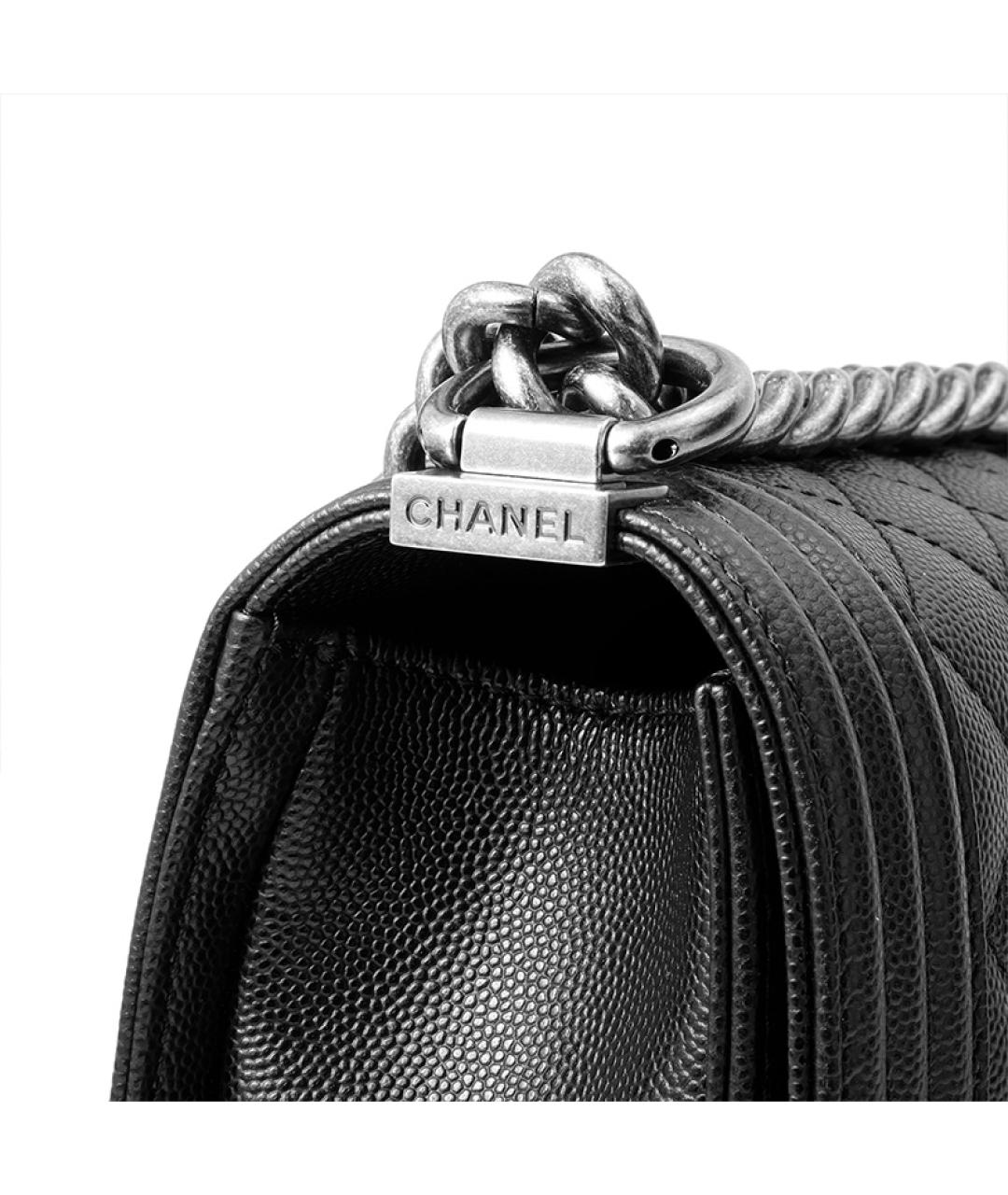 CHANEL Черная кожаная сумка через плечо, фото 6