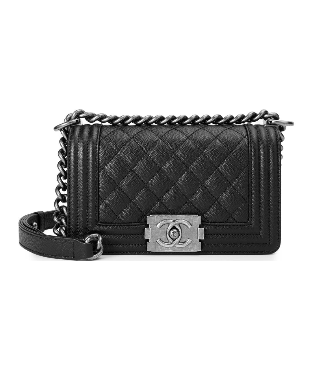 CHANEL Черная кожаная сумка через плечо, фото 7