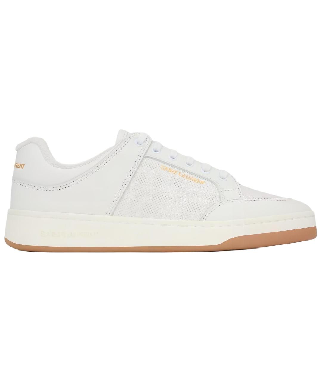 SAINT LAURENT Белые кожаные кеды, фото 1