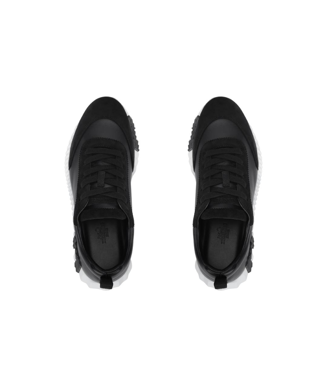 HERMES Черные кожаные кроссовки, фото 3