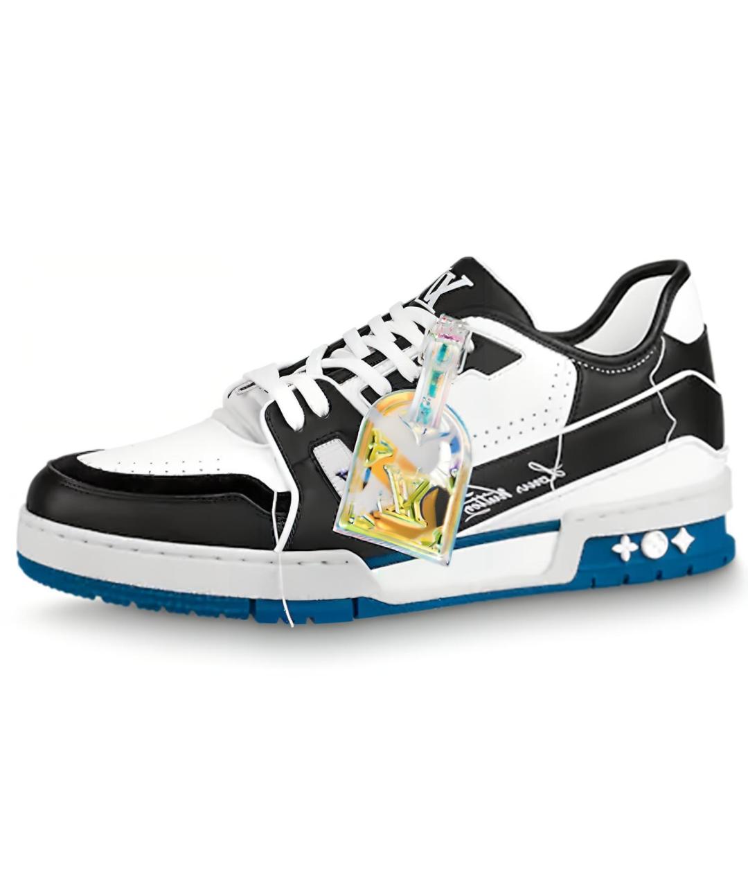 LOUIS VUITTON Черные кожаные низкие кроссовки / кеды, фото 2