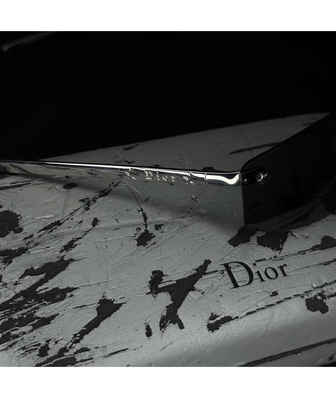 CHRISTIAN DIOR Серебряные металлические солнцезащитные очки, фото 3