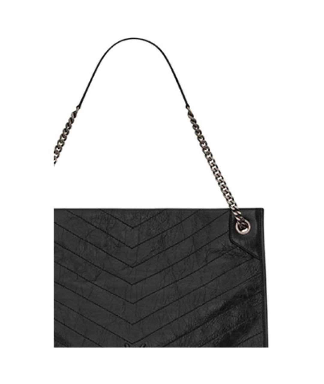 SAINT LAURENT Черная кожаная сумка через плечо, фото 5