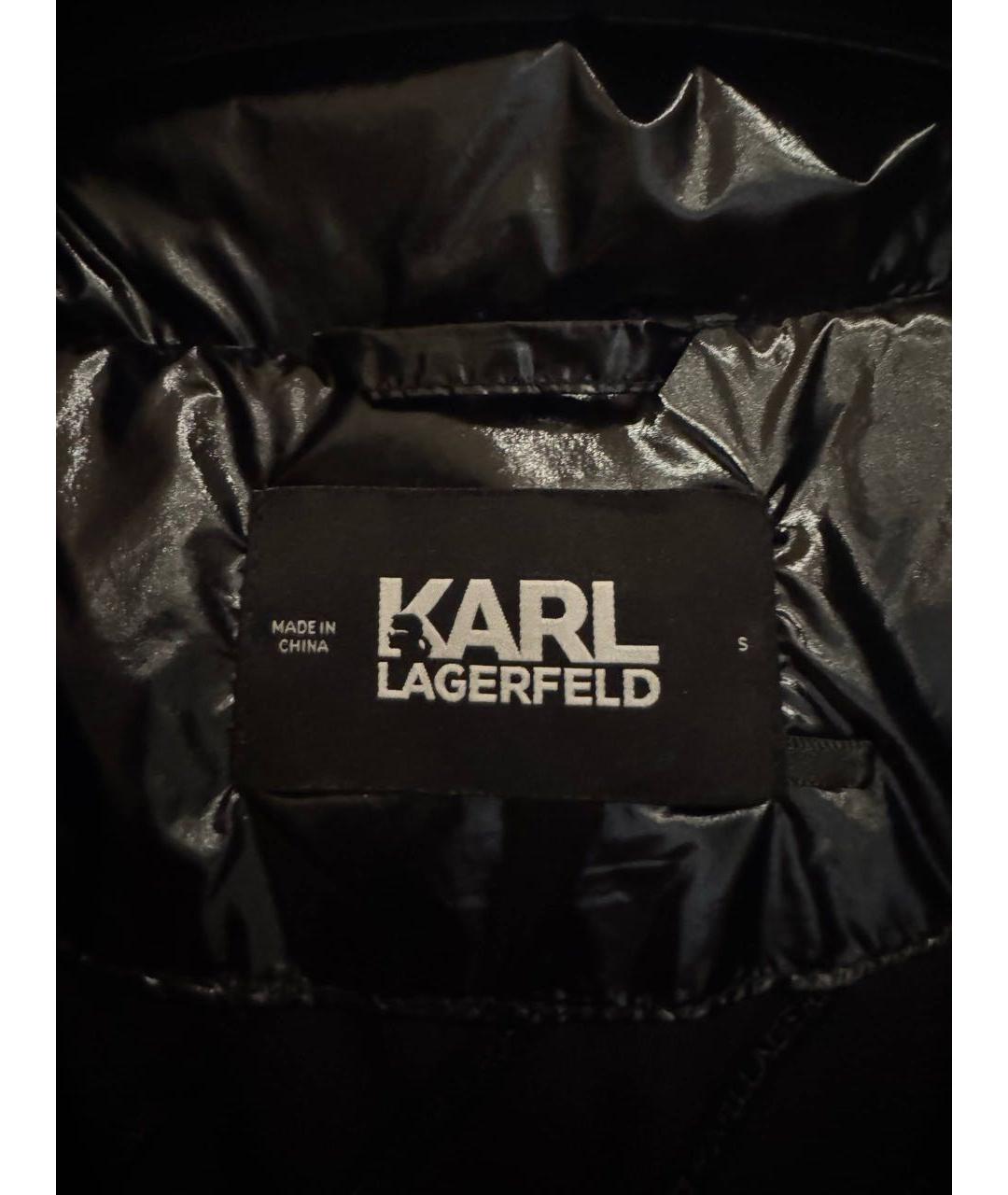KARL LAGERFELD Черный полиамидовый пуховик, фото 3