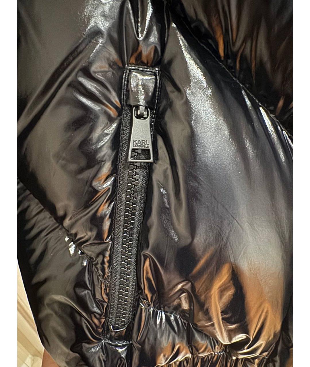 KARL LAGERFELD Черный полиамидовый пуховик, фото 5