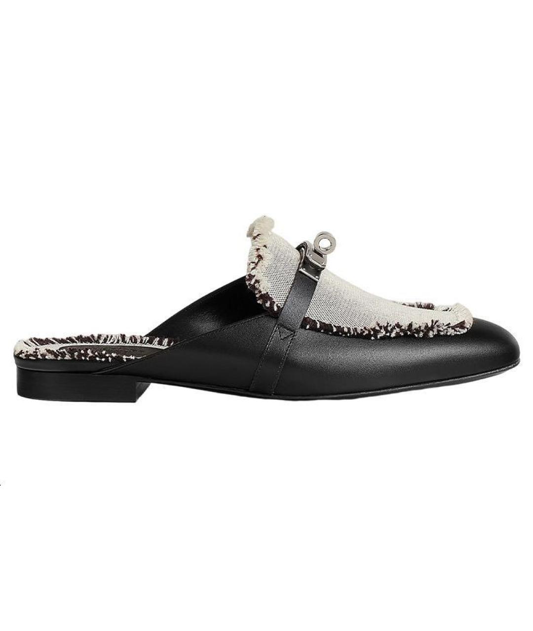 HERMES Черные мюли, фото 1