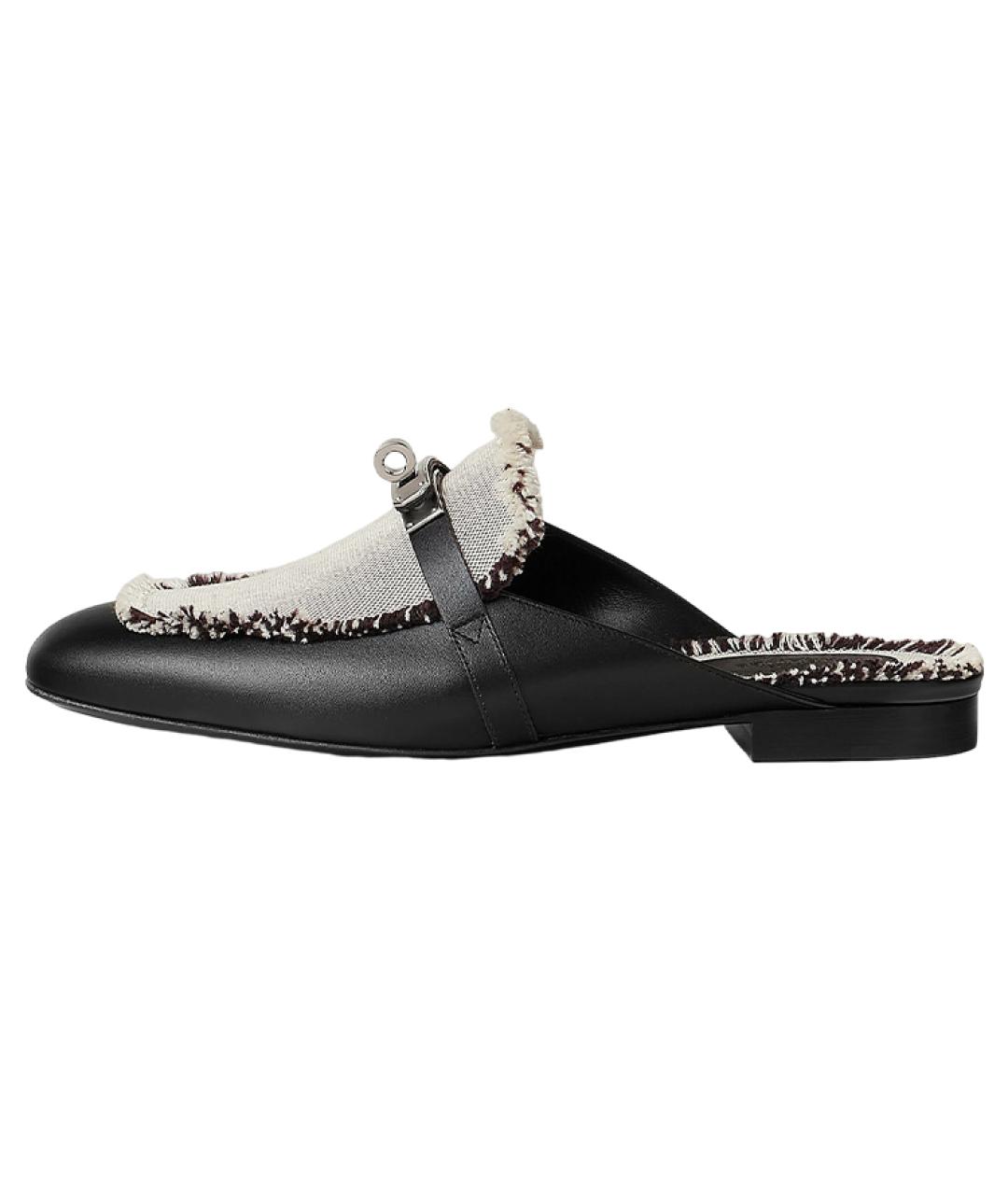 HERMES Черные мюли, фото 2