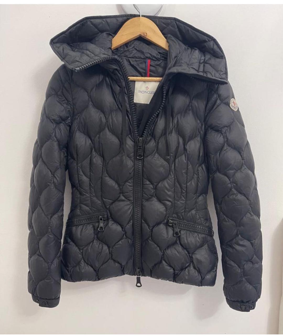 MONCLER Черный полиэстеровый пуховик, фото 6