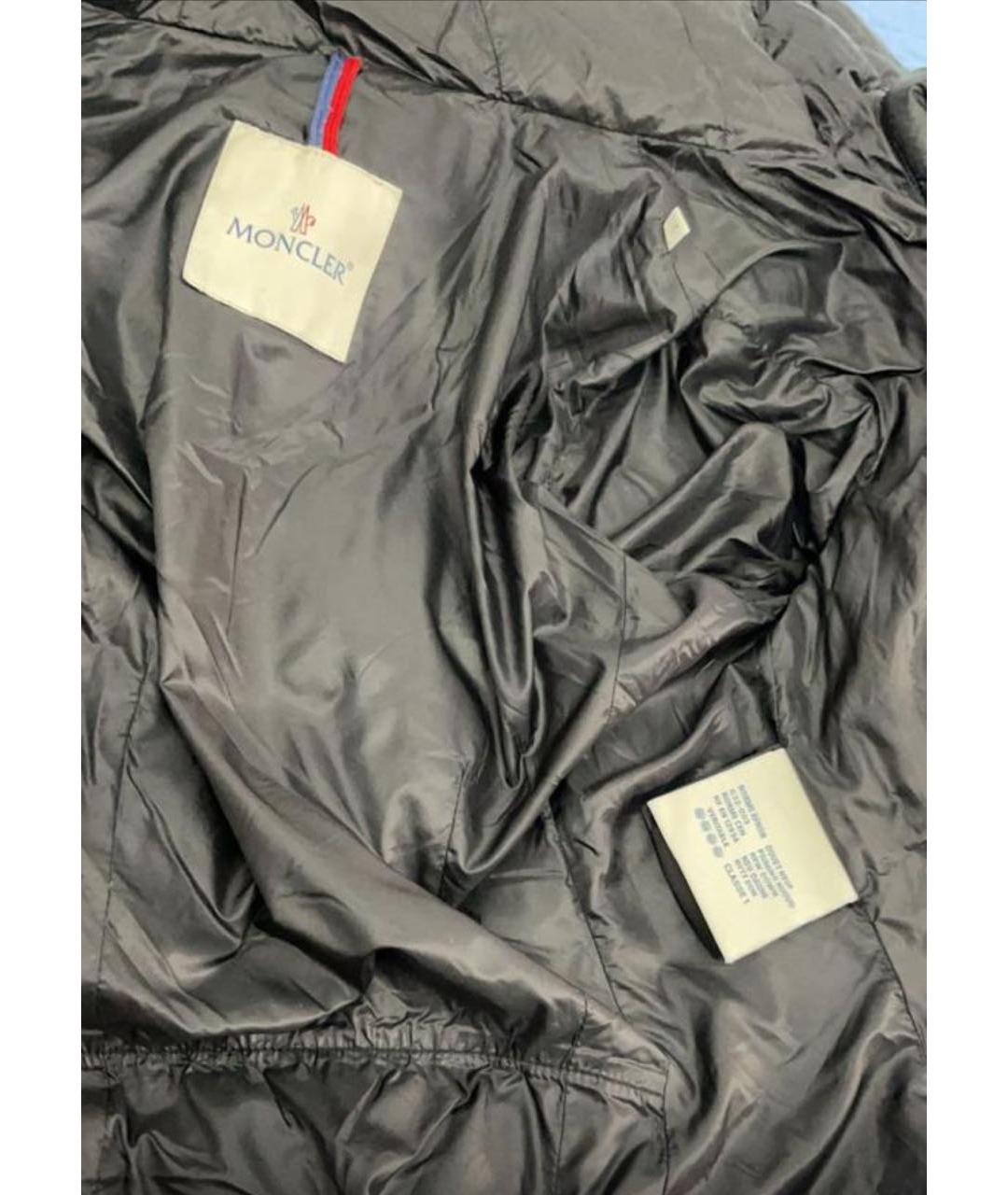 MONCLER Черный полиэстеровый пуховик, фото 3