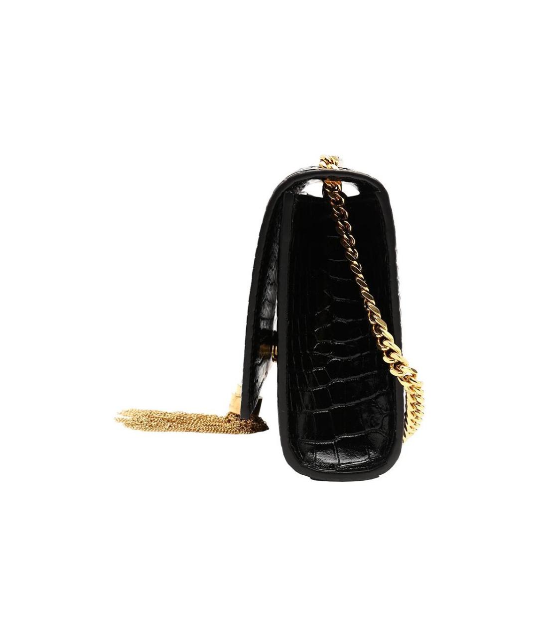 SAINT LAURENT Черная кожаная сумка через плечо, фото 3