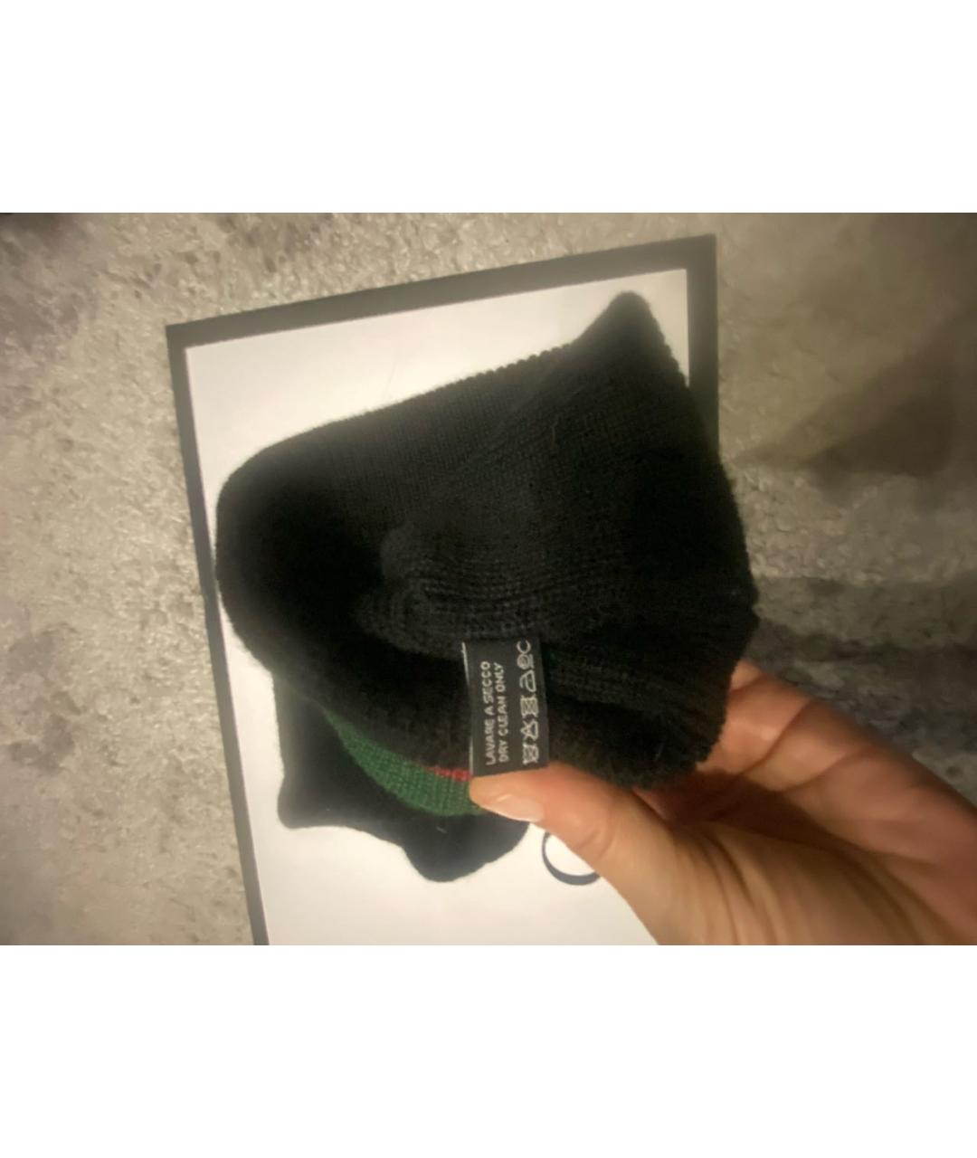 GUCCI Черная шерстяная шапка, фото 4