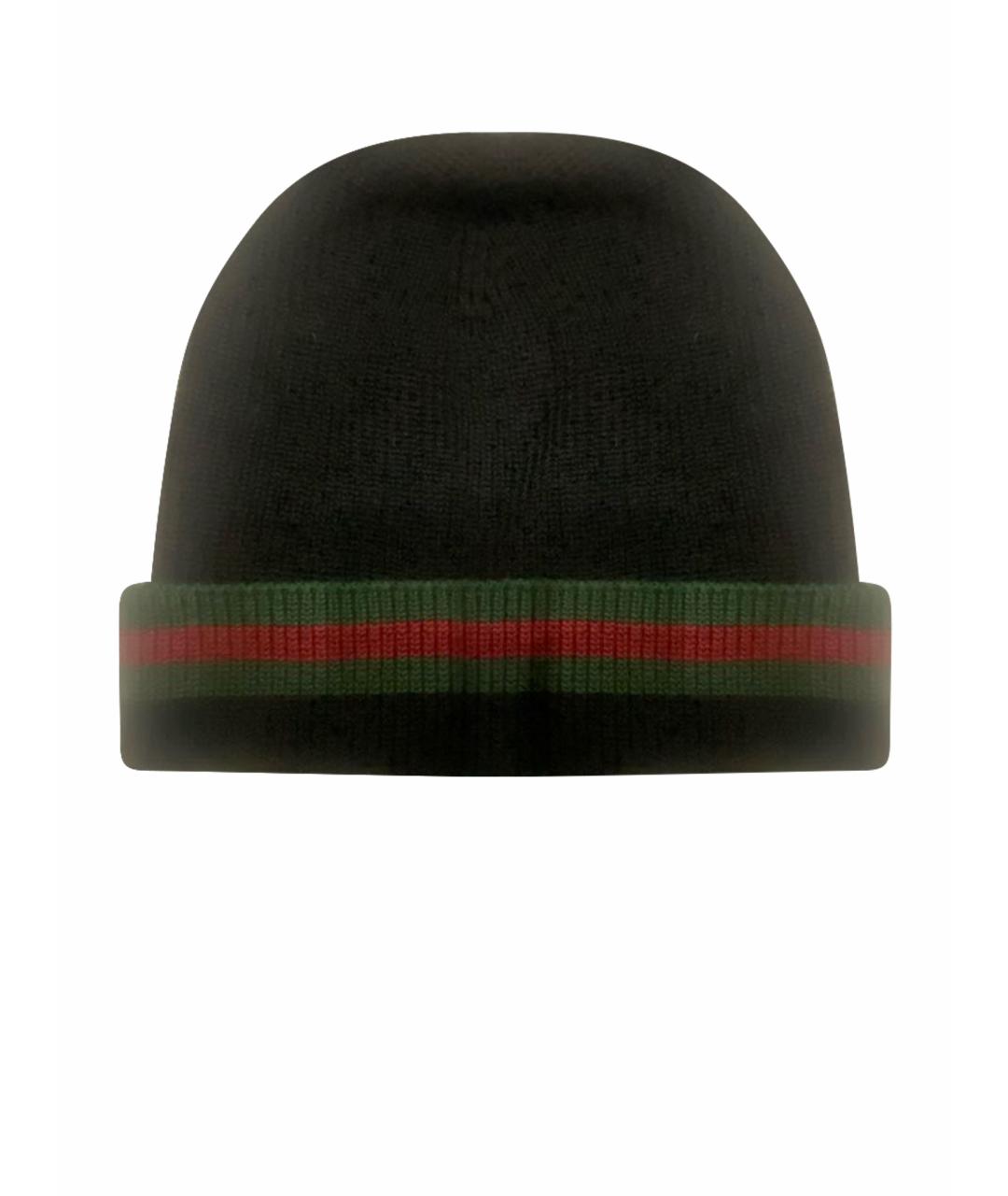 GUCCI Черная шерстяная шапка, фото 1