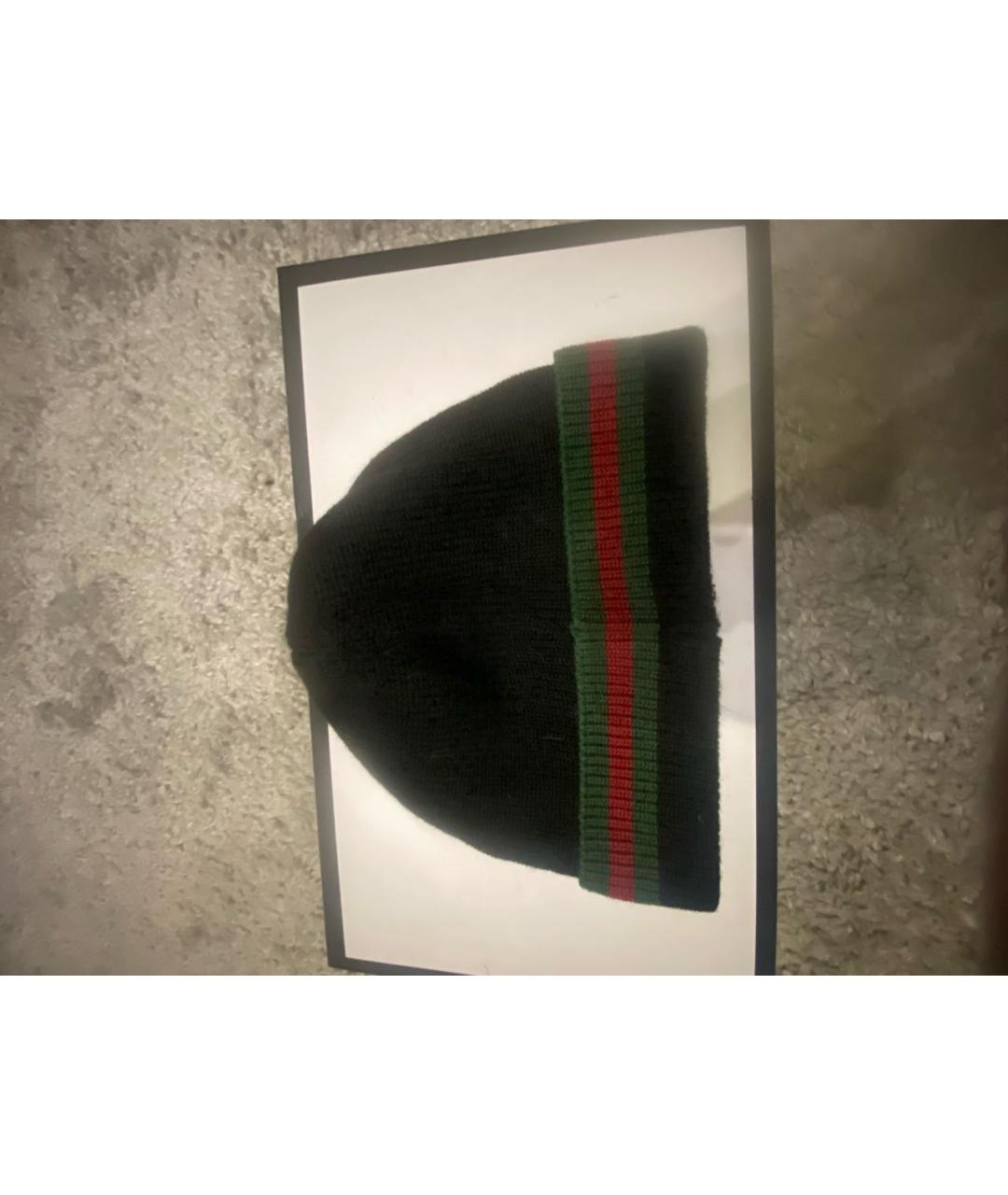 GUCCI Черная шерстяная шапка, фото 2