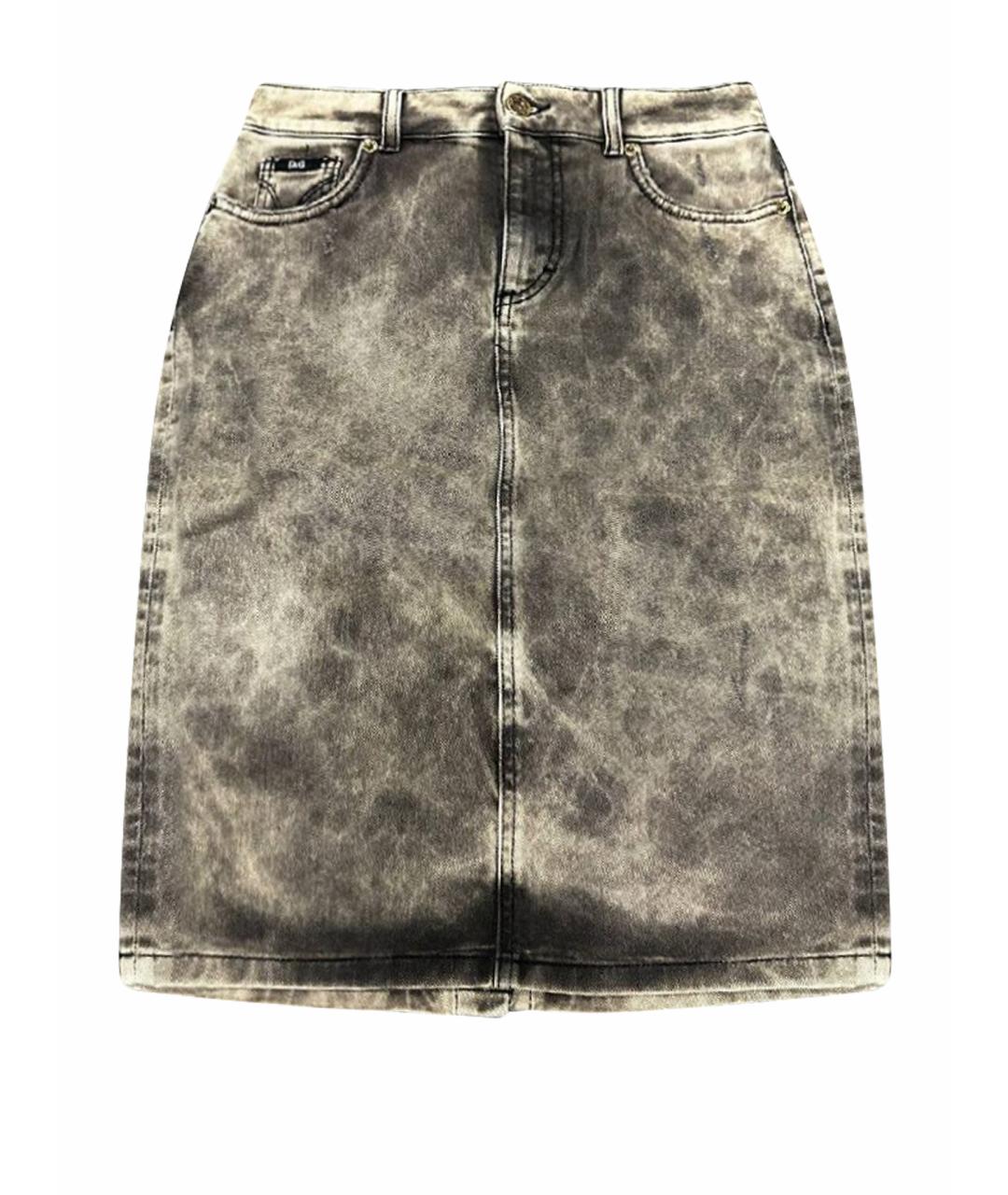 DOLCE&GABBANA Бежевая деним юбка миди, фото 1