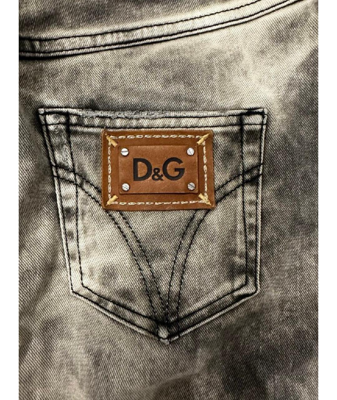 DOLCE&GABBANA Бежевая деним юбка миди, фото 4