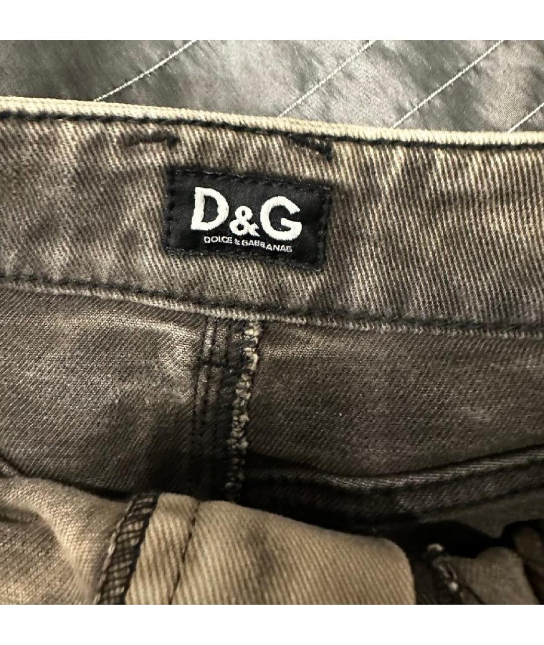 DOLCE&GABBANA Бежевая деним юбка миди, фото 3