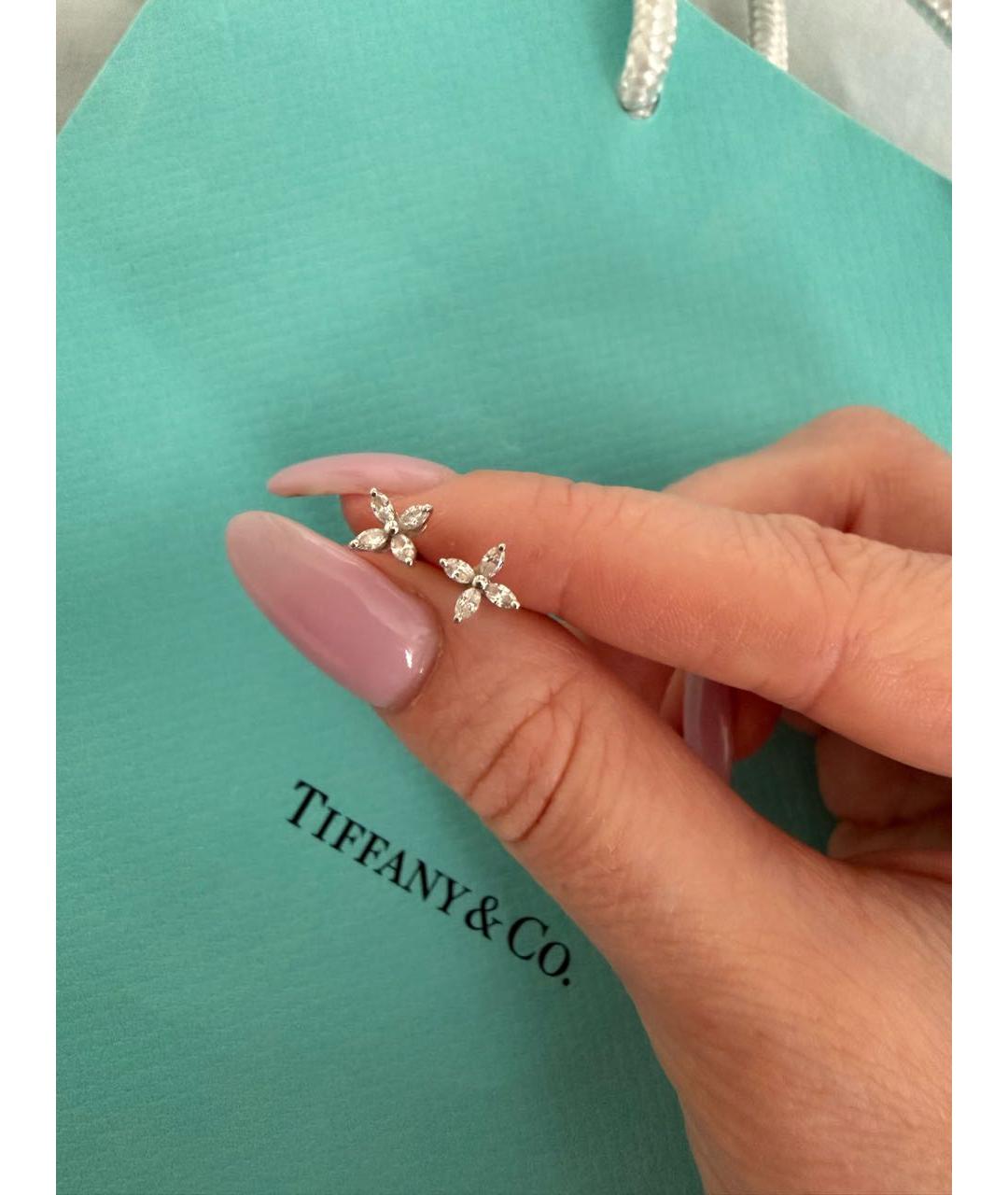 TIFFANY&CO Серебряные платиновые серьги, фото 5