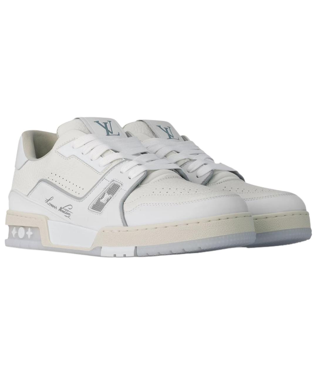LOUIS VUITTON Белые кожаные кроссовки, фото 2