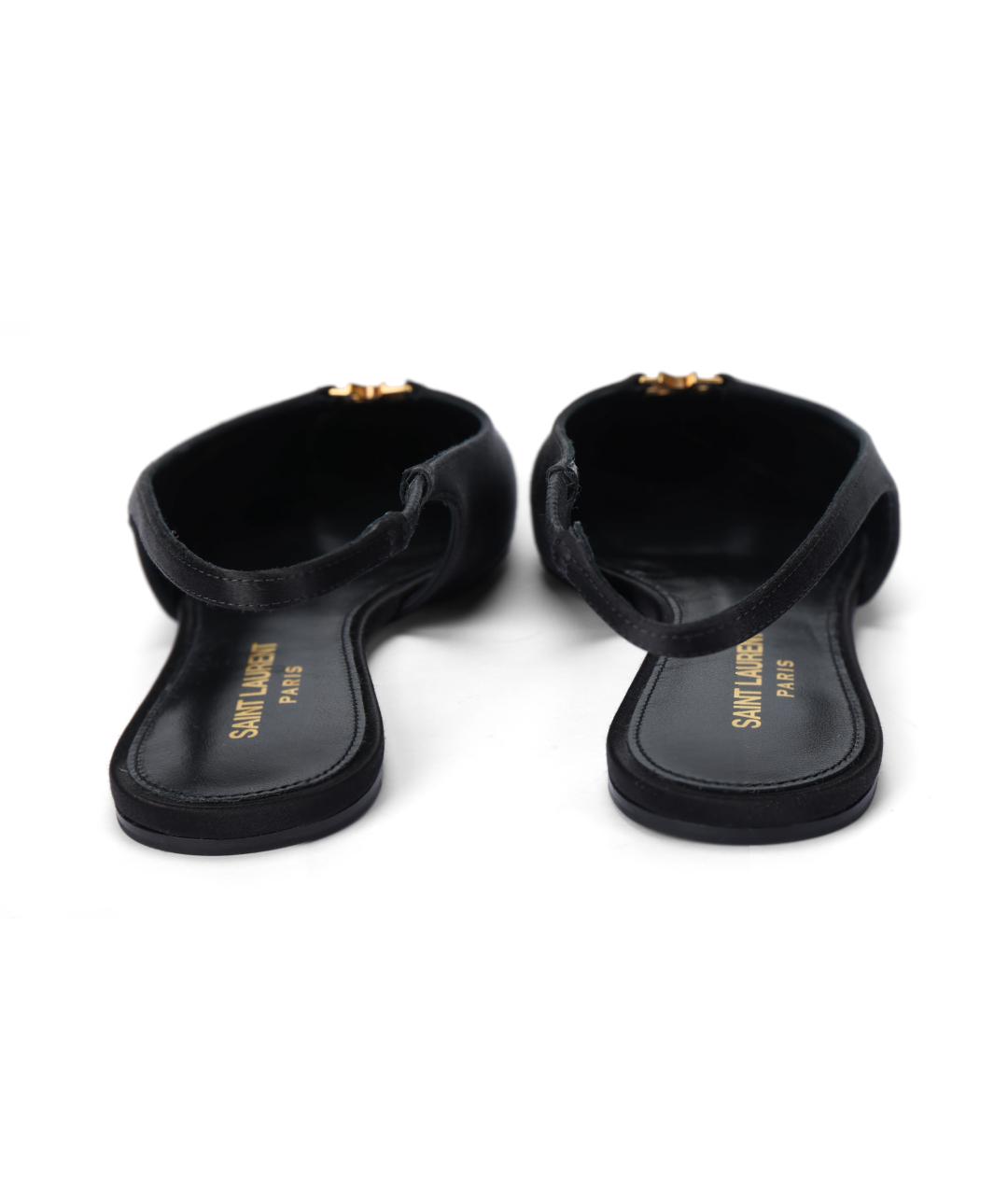 SAINT LAURENT Черные текстильные балетки, фото 4