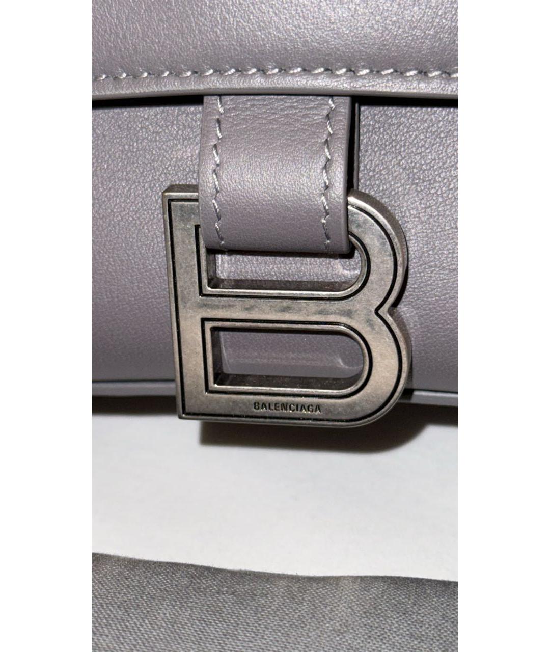 BALENCIAGA Антрацитовая кожаная сумка с короткими ручками, фото 7