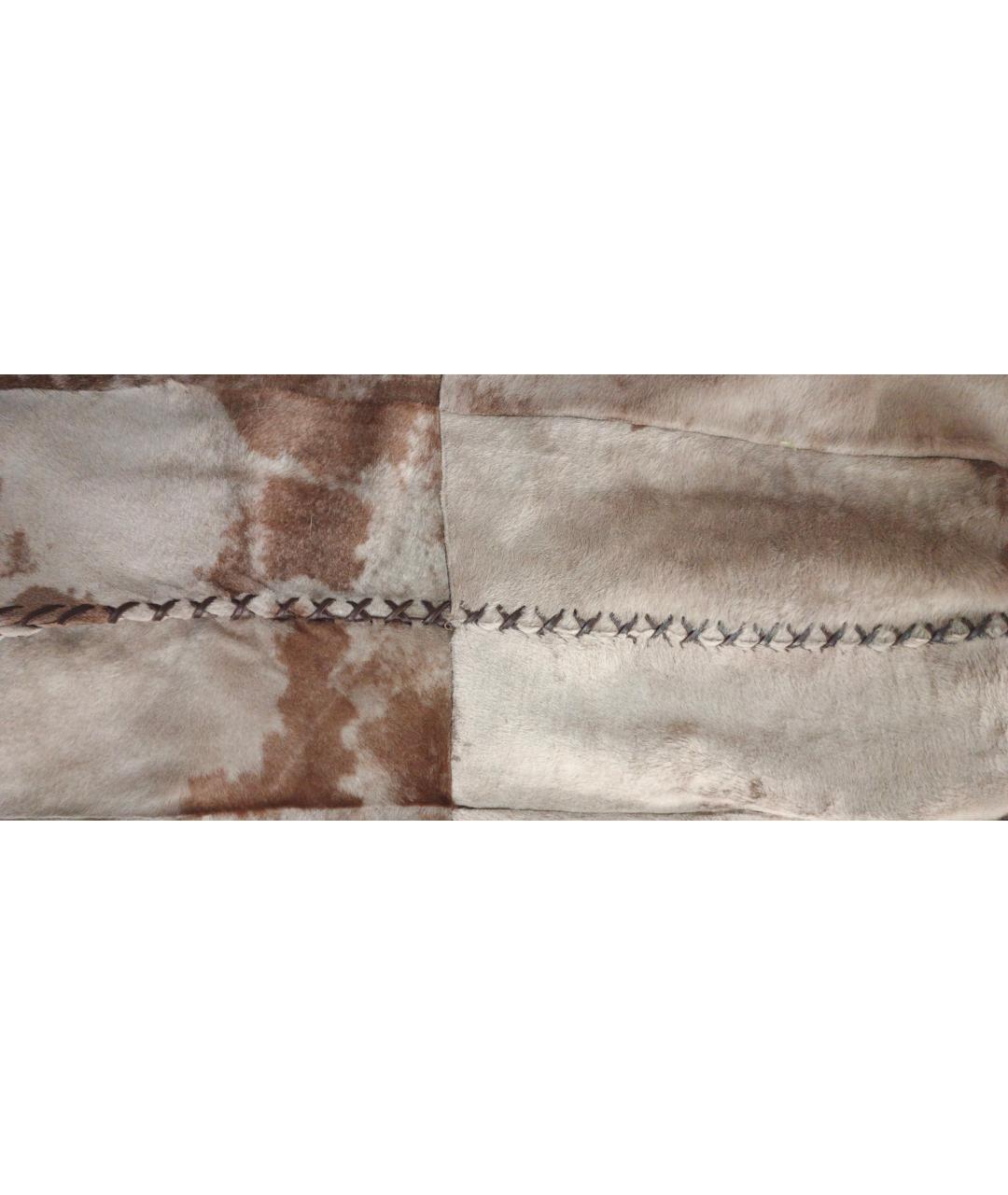 DOLCE&GABBANA Коричневый кожаный костюм с юбками, фото 4