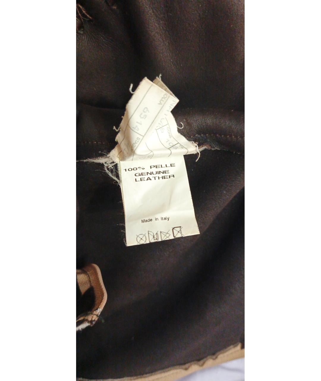 DOLCE&GABBANA Коричневый кожаный костюм с юбками, фото 9