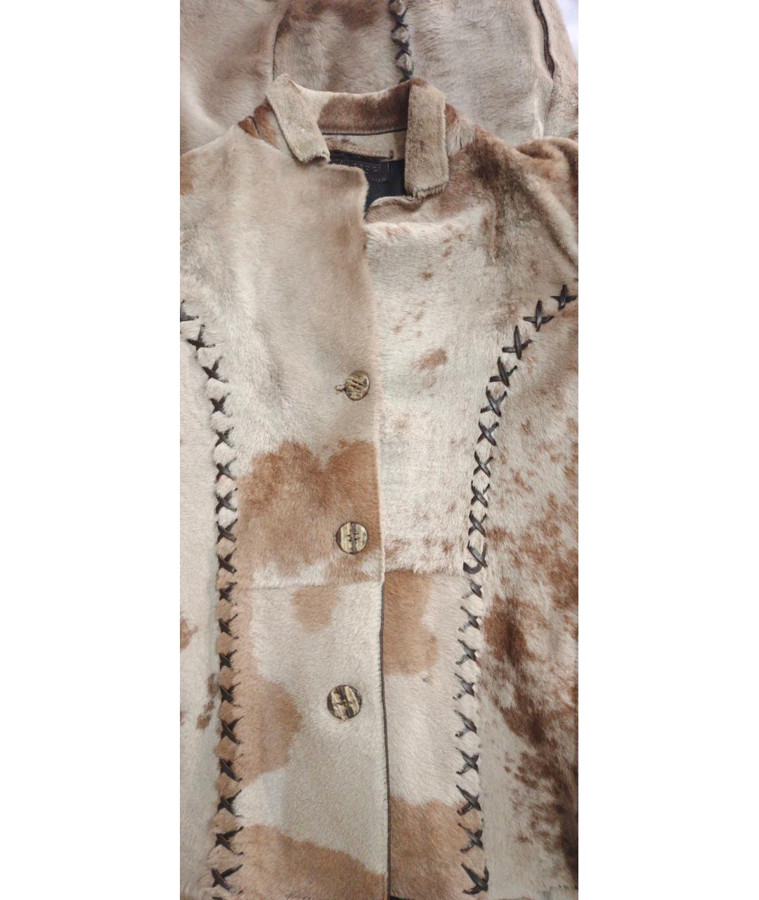 DOLCE&GABBANA Коричневый кожаный костюм с юбками, фото 5