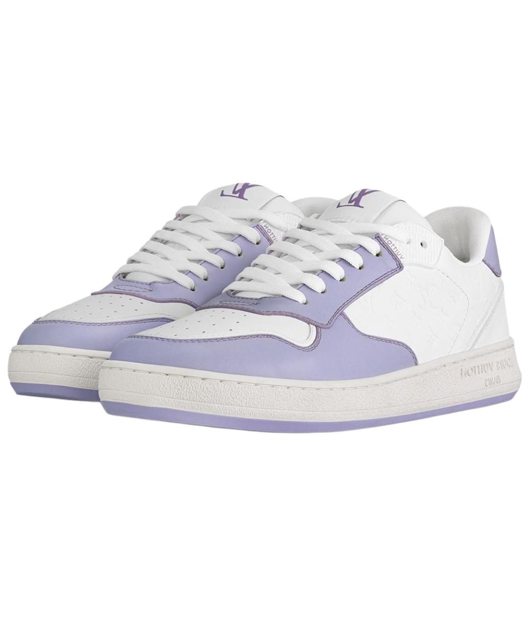 LOUIS VUITTON Фиолетовые кожаные кроссовки, фото 4