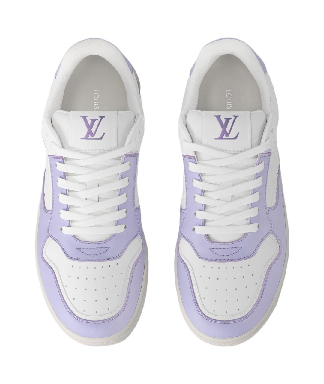 LOUIS VUITTON Фиолетовые кожаные кроссовки, фото 5