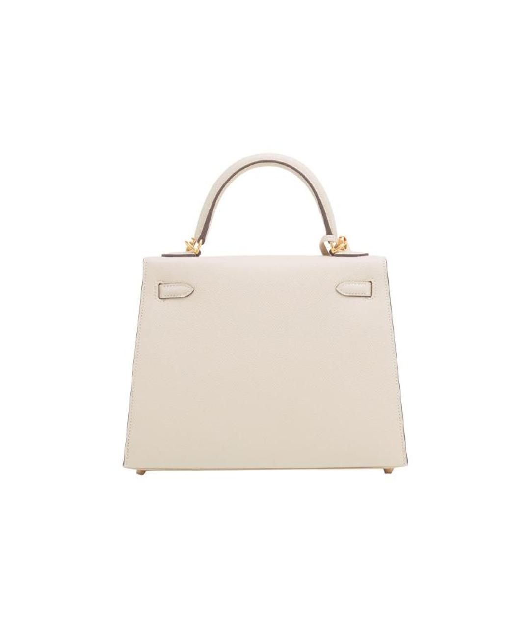 HERMES Белая кожаная сумка через плечо, фото 5
